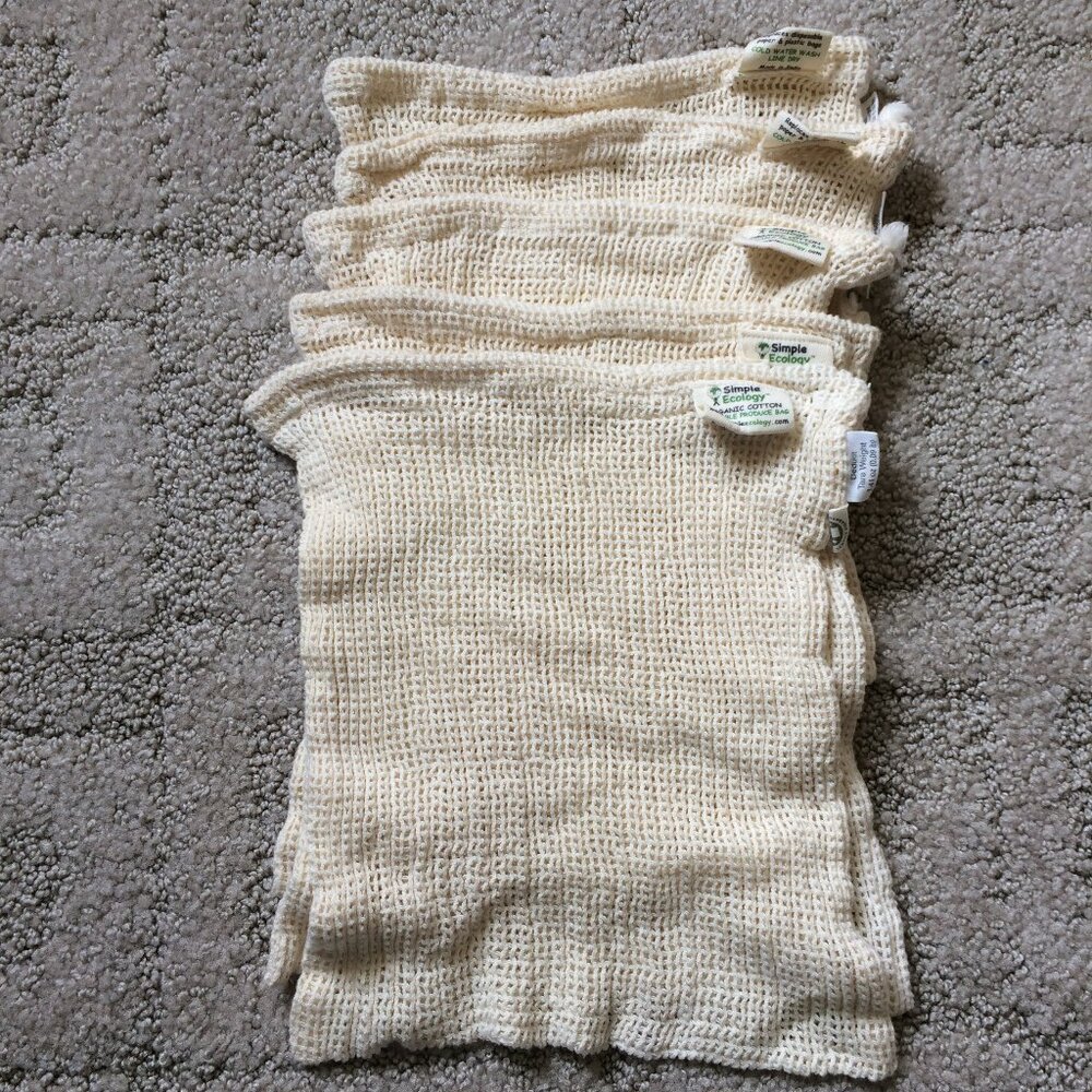 5 Simple Ecology Organic Cotton Produce Bags